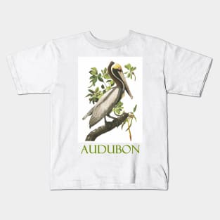 Brown Pelican by John James Audubon Kids T-Shirt